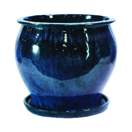 Trendspot 7 In. H X 8 In. D Ceramic Pot Blue